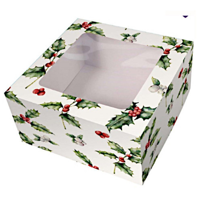 Vintage Christmas Cake Box (Window - 10 x 10 x 5") image 0
