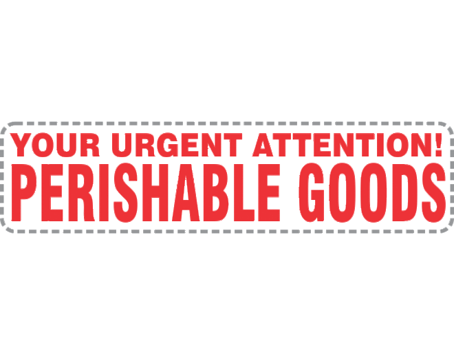 Your Urgent Attention Perishable Goods x250 labels image 0