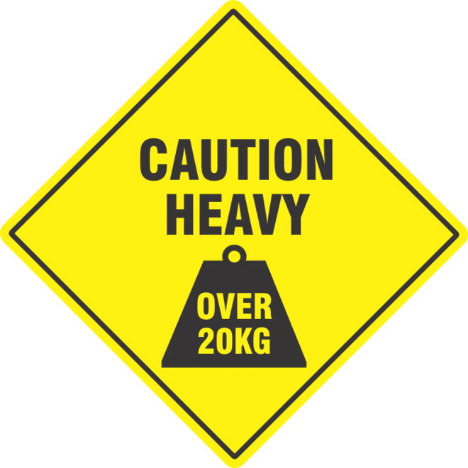 Caution Heavy Over 20kg x500 labels image 0