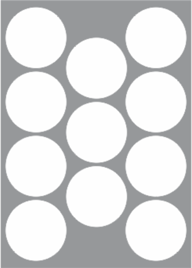 11 Labels per sheet 68mm Circle x100 sheets image 0