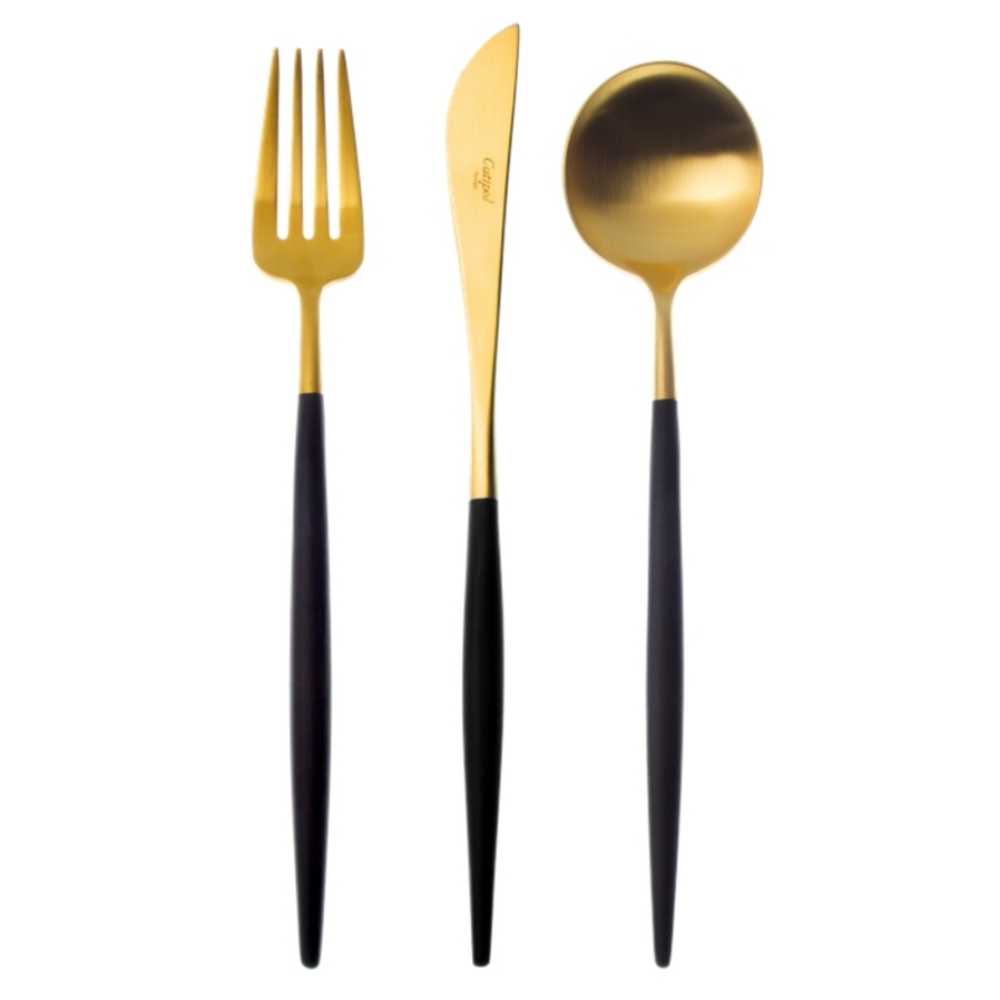 Goa Black & Matt Gold 58 Piece Cutlery Set image 0