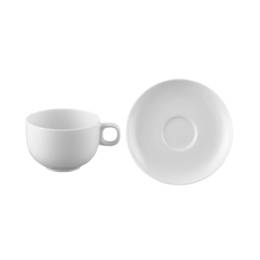 Moon White Espresso Cup & Saucer 2 Tall image 0