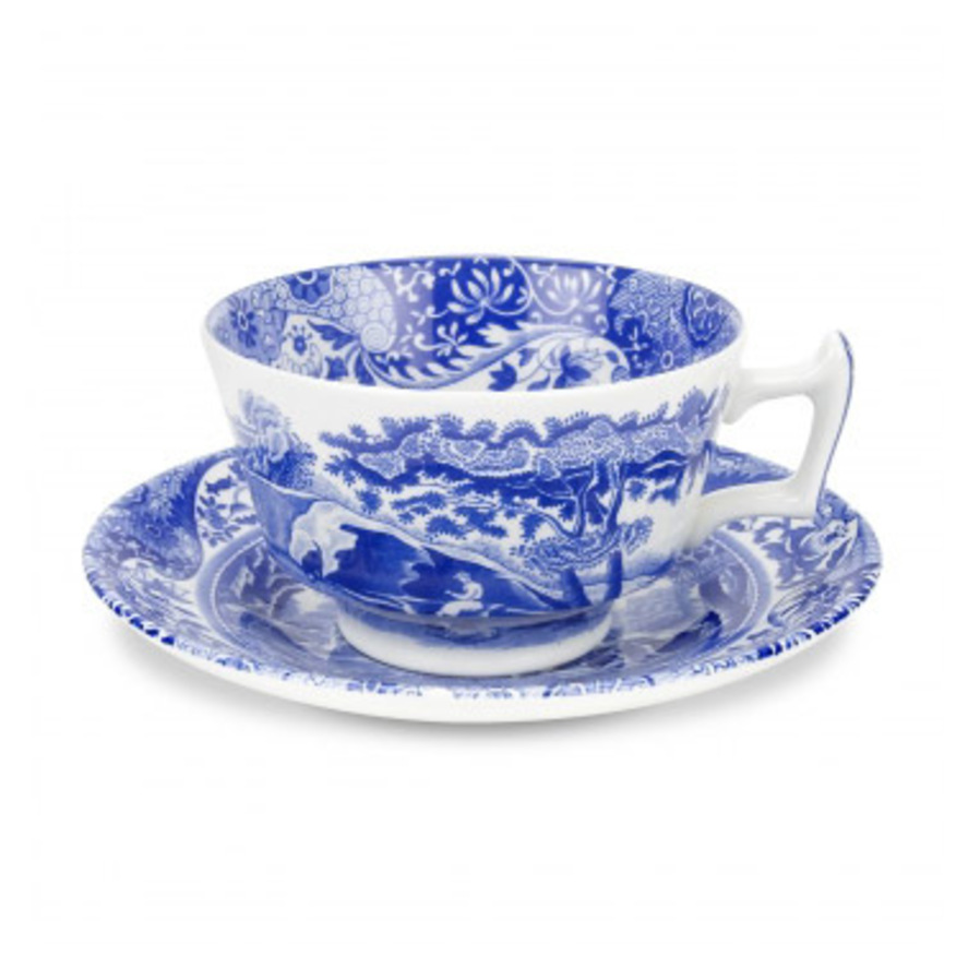 Blue Italian Tea Cup & Saucer image 0