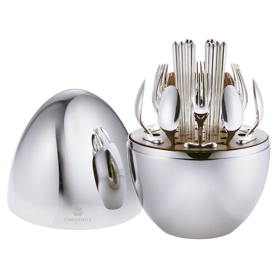 Mood Asia Silver 24 Piece Cutlery Set in Egg image 0