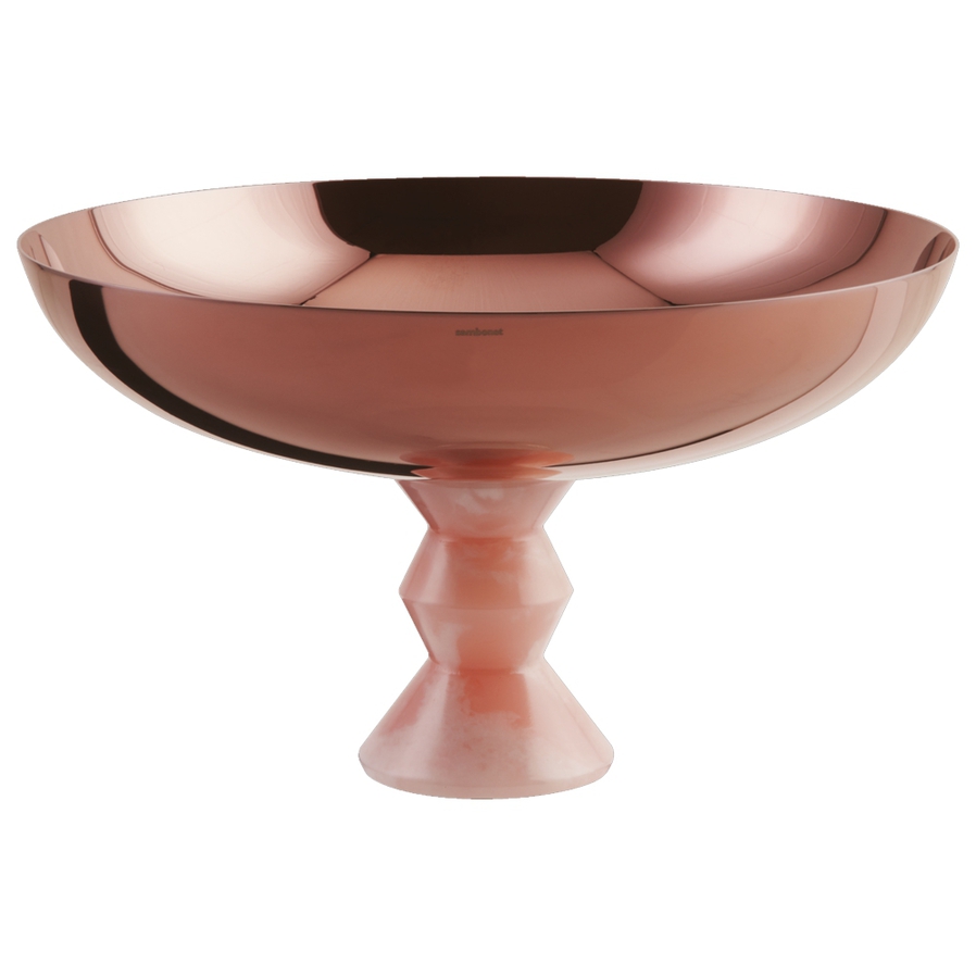 Madame Cup with Foot 26cm Pink Onyx & PVD Rum image 0