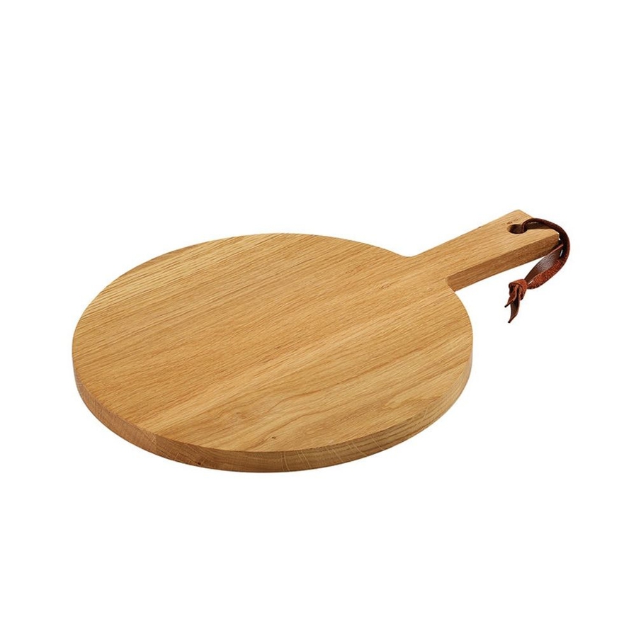 Zassenhaus 30cm Round Oak Serving Board with Handle image 0