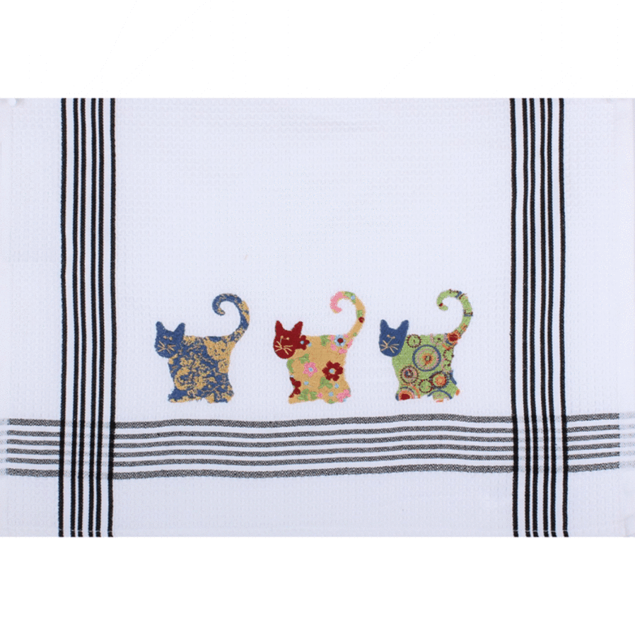 Patchwork Cats Tea Towel image 0