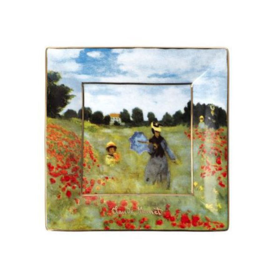 Monet Poppy Field Square 12cm Plate image 0