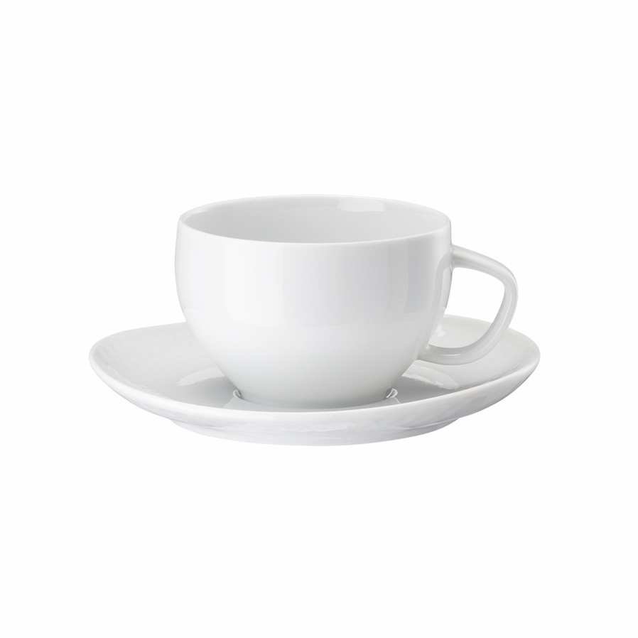 Junto White Low Cup and Saucer image 0