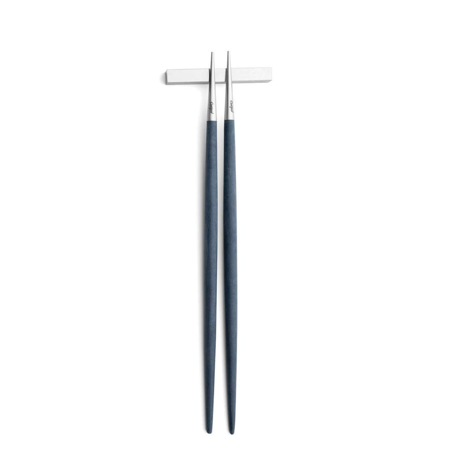 Goa Blue & Matt Stainless Chopstick Pair with Stand image 0