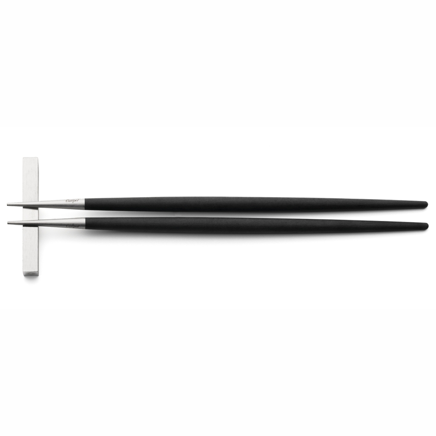 Goa Black & Matt Stainless Chopstick Pair with Stand image 0