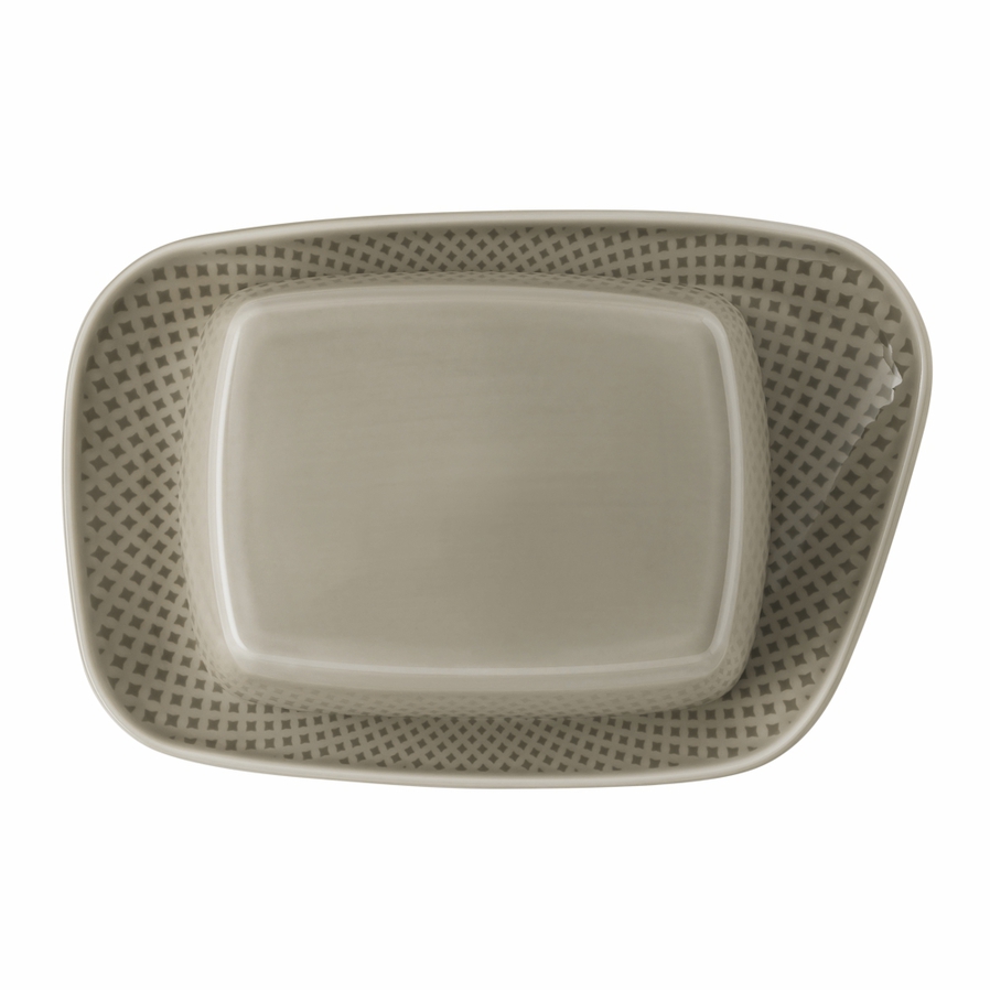 Junto Pearl Grey Covered Butter Dish image 1
