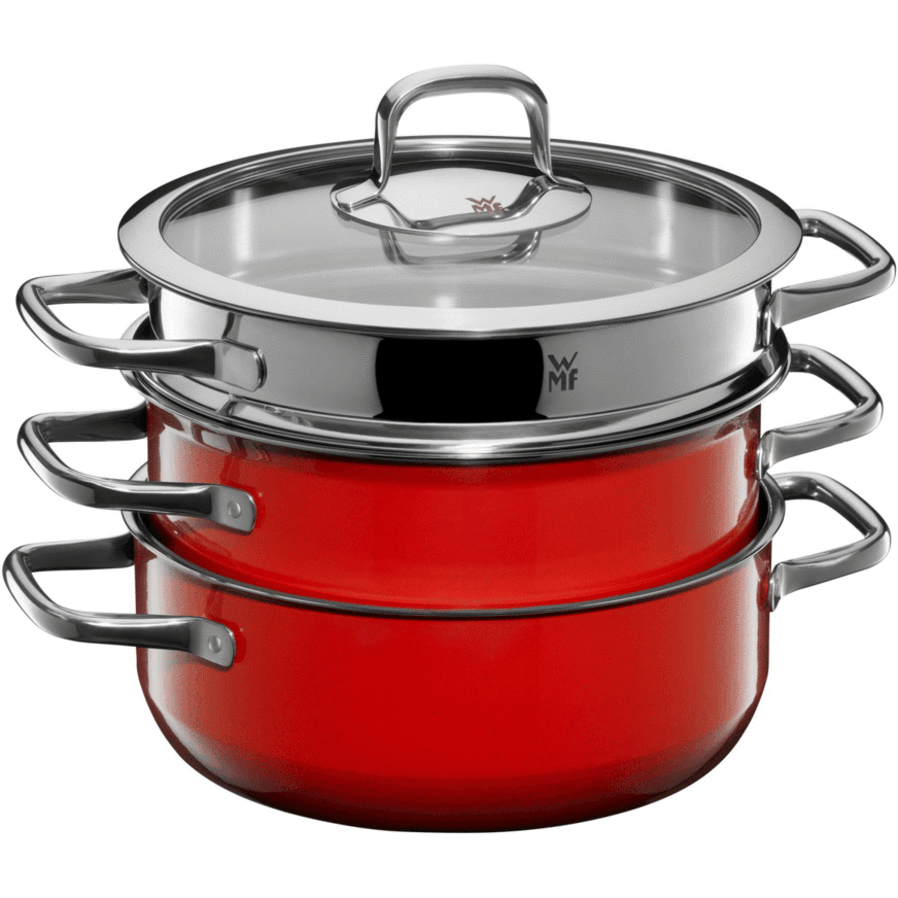 WMF Fusiontec Mineral Cooking Bowl 24cm w. lid Red