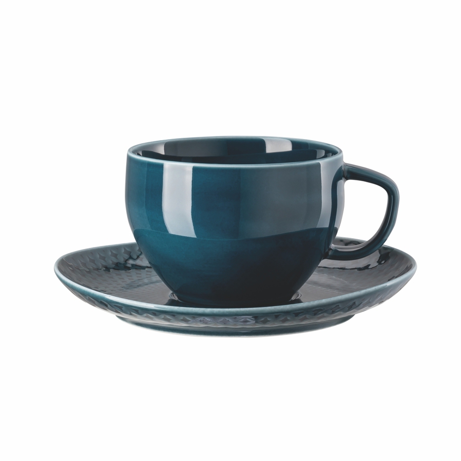 Junto Ocean Blue Low Cup and Saucer image 0