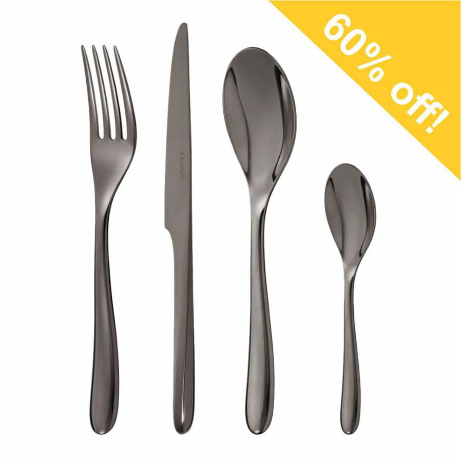 L'Ame de Christofle Black 56 Piece Cutlery Set image 0