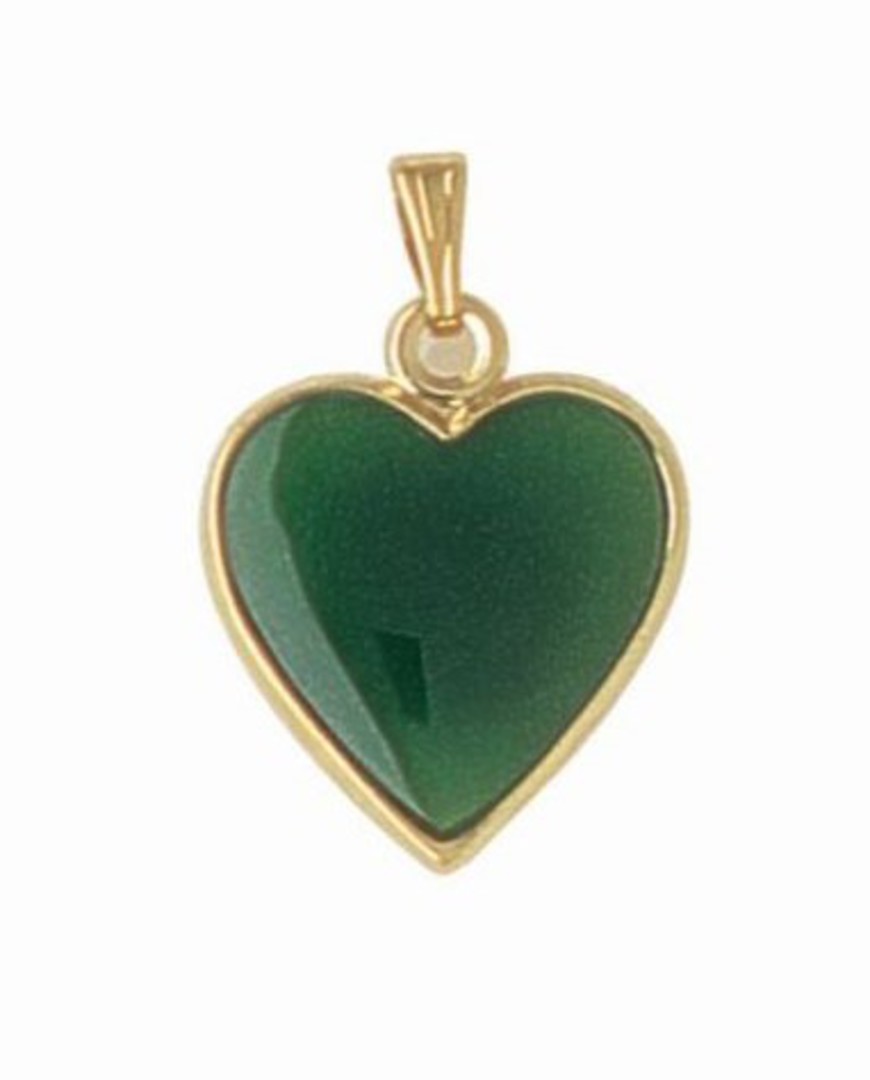 Greenstone Heart Pendant Gold image 0