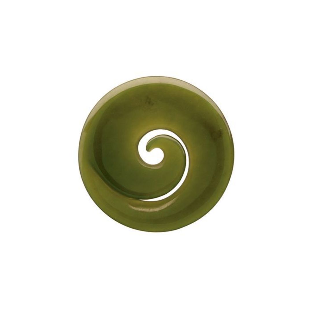 Greenstone Spiral Jade Pendant image 0