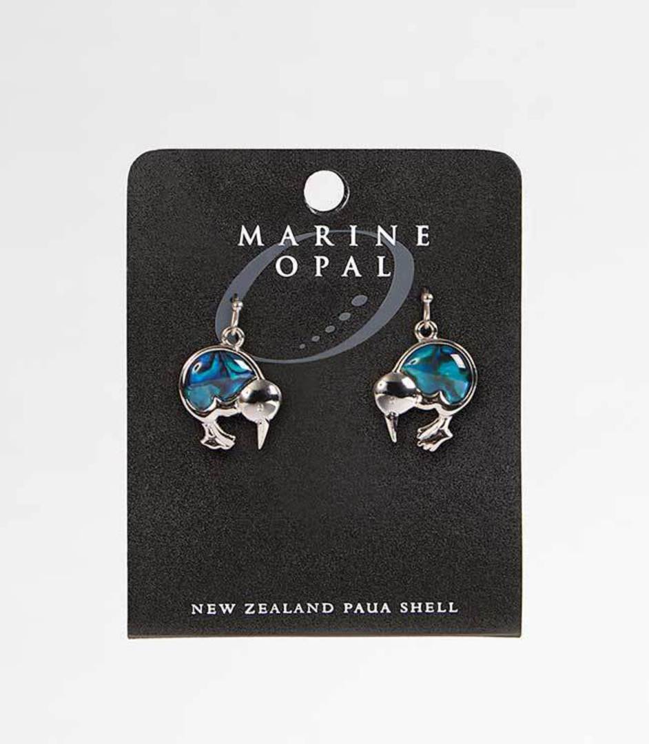 MOE21 - Marine Opal Kiwi Dangle Earrings image 0