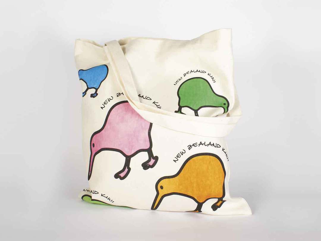 Carry Bag with Colourful Kiwis image 0