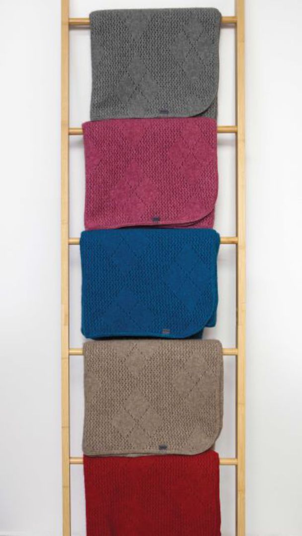 Koru Knitwear rug, NZ Made, 50% merino lambswool, 40%possum, 10%silk