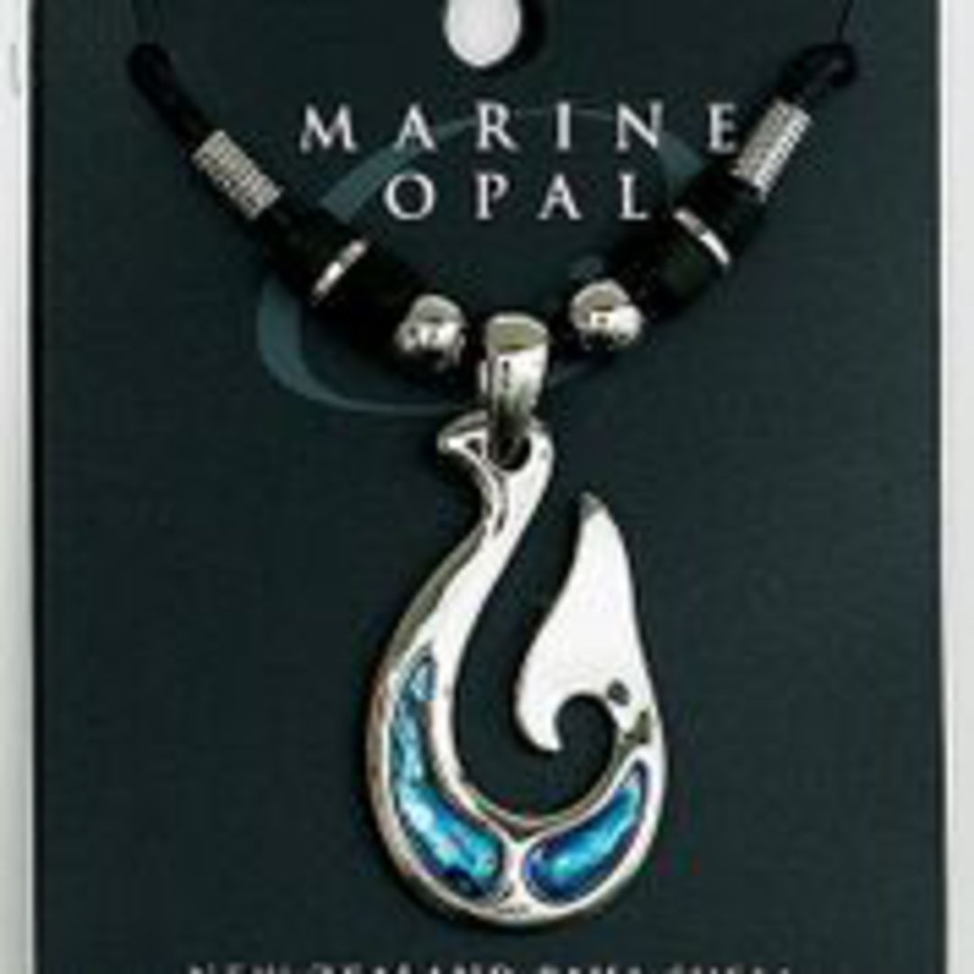 MOP48 - Marine Opal with Cord Necklace - Whale Tail image 0