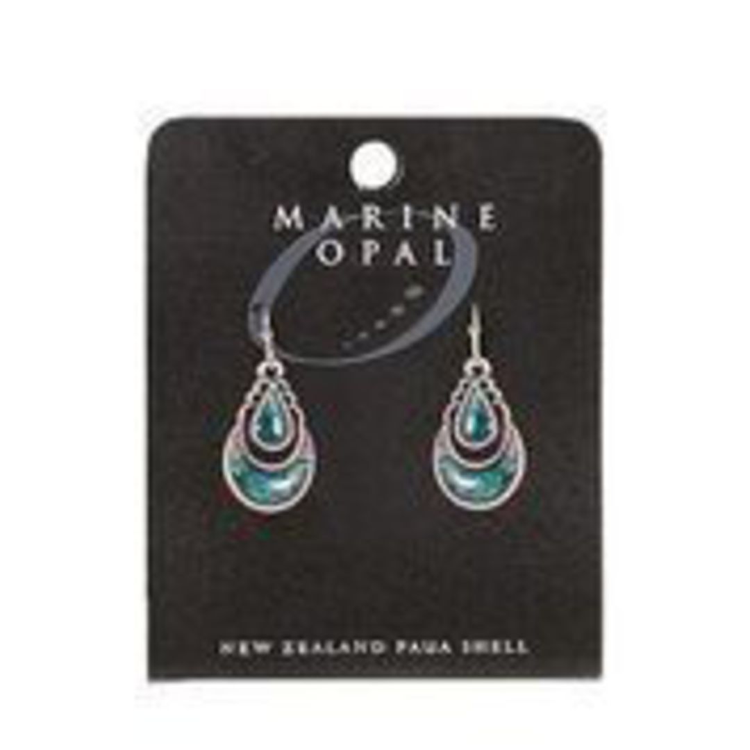 MOE111 - Marine Opal Drop Crystal Design Earrings image 0