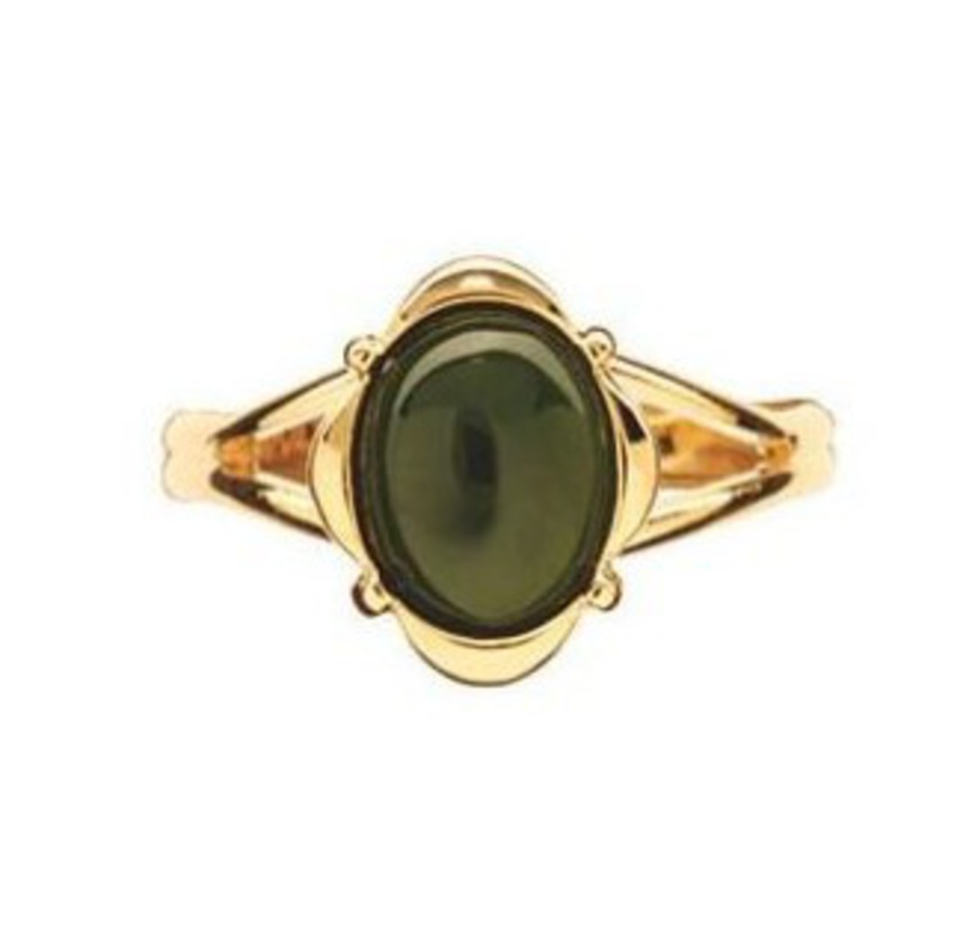 Greenstone Oval Ring Gold image 0
