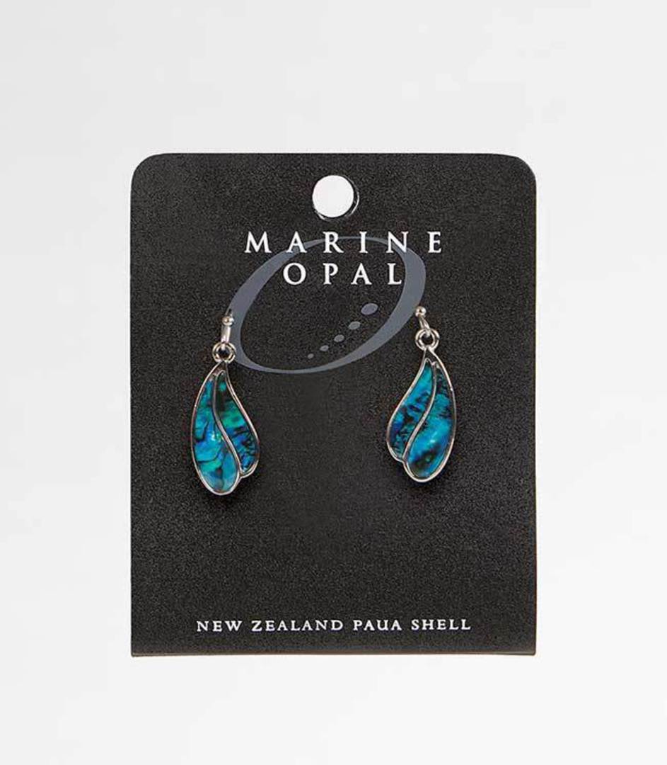 MOE25 - Marine Opal Paua Raindrop Dangle Earrings image 0