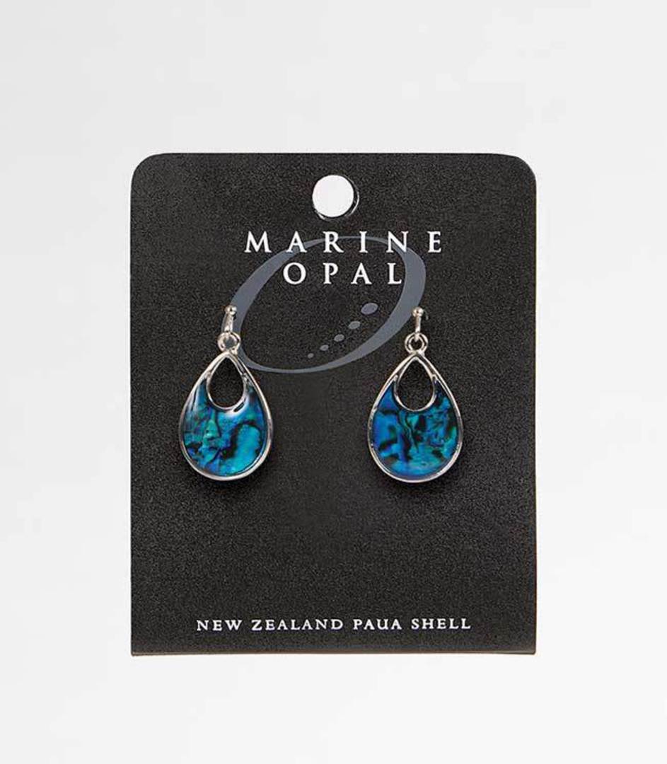 MOE81 - Marine Opal Tear Drop with Open Top Earrings image 0