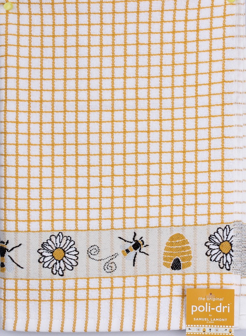 Samuel Lamont Poli Dri Bees tea towel. Code: TT-706J/BEES image 0