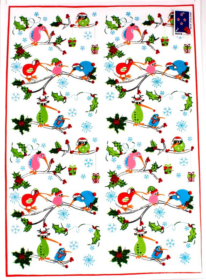 Tea Towel 'Christmas Kiwis' Code:T/T-CH/CK image 0