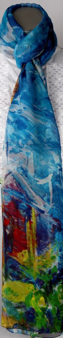Spectacular pure silk chiffon scarf 100cmx200cm Style : SC/4244 image 0