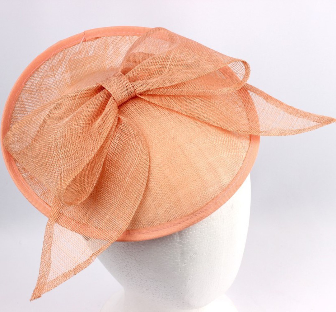 Bow Hatinator with upturn Coral,Hot Pink,Ivory Style: HS/1325 image 0