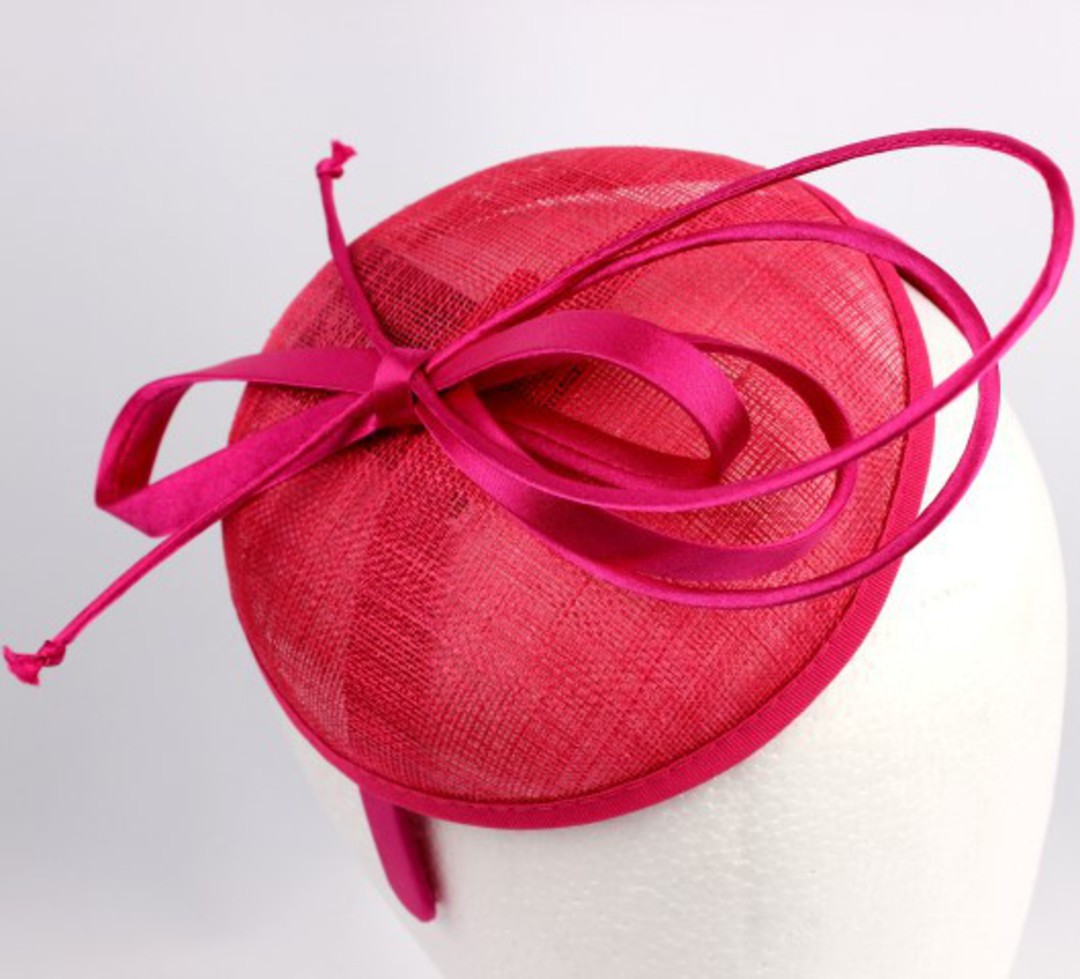 Hatinator sinamay w ribbon bow on band H. Pink,Blk,Ivory Style: HS/1320 image 0