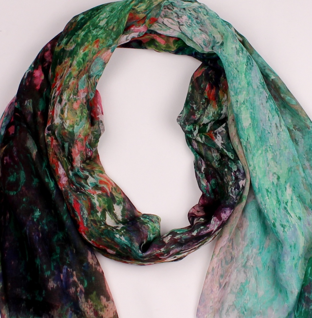 Alice & Lily printed  scarf teal Style : SC/4574/TEAL image 0