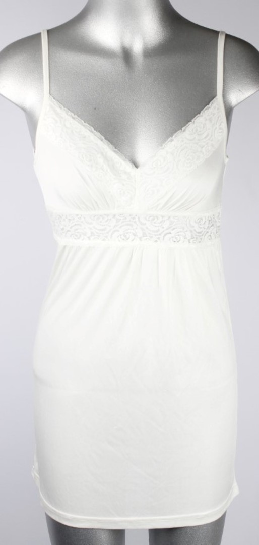 Silk shortie nightie with shaped lace trim V neck Style:AL/SILK/13 image 0