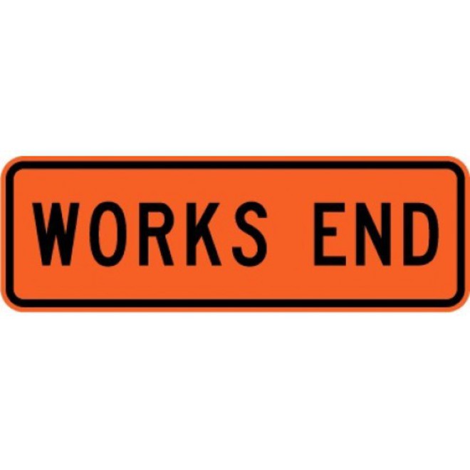 Works End Road Sign 950x300 HI image 0