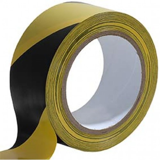 PVC Warn Tape Ylw/Blk 50mm image 0