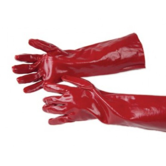 400mm Red PVC Gloves image 0