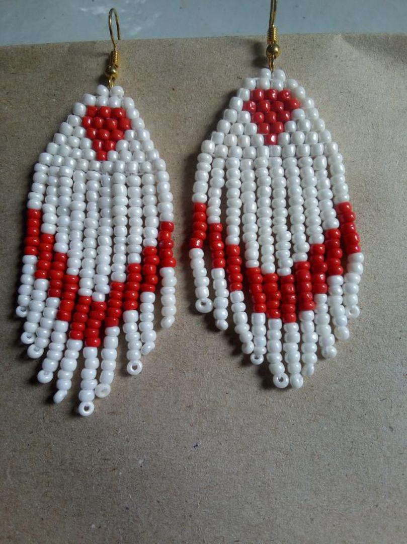 Two-toned Beaded Earrings image 1