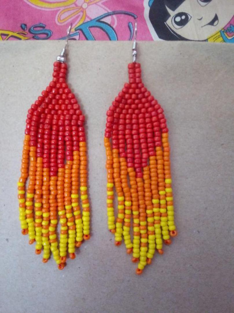 Multicolored Beaded Earrings image 0