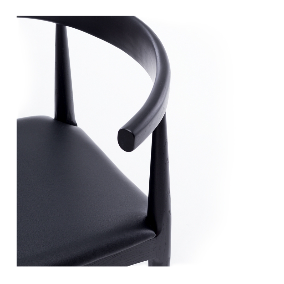 Elbow Chair Black Oak Black PU Seat image 5