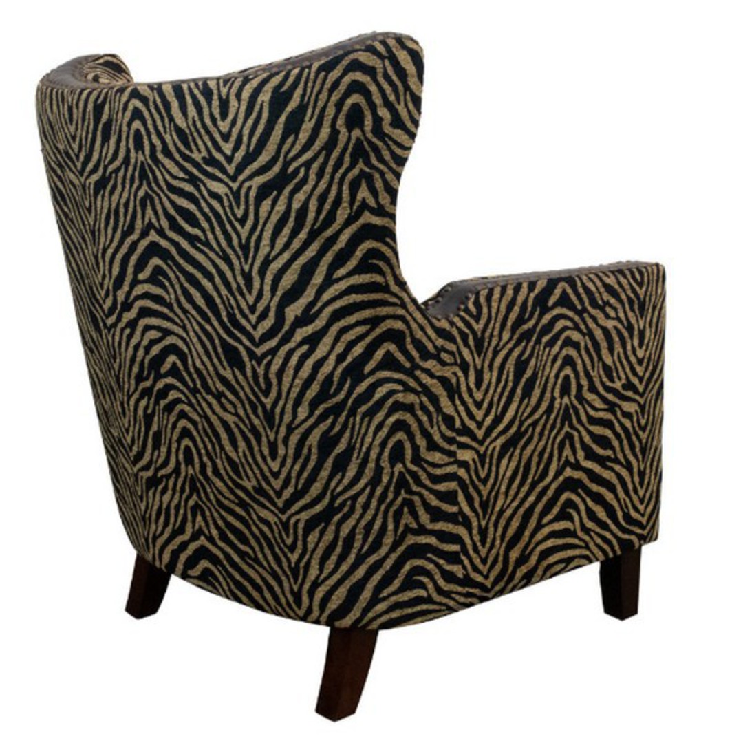 high back zebra print chair