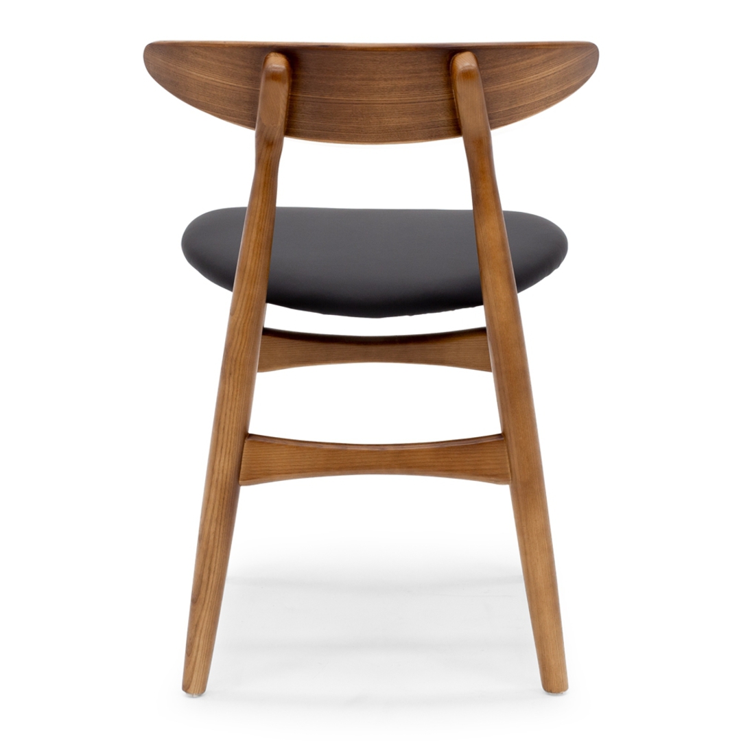 Radius Marble Round Dining Table Walnut Leg 120cm + 4 Kaiwaka Dining Chairs Set image 6