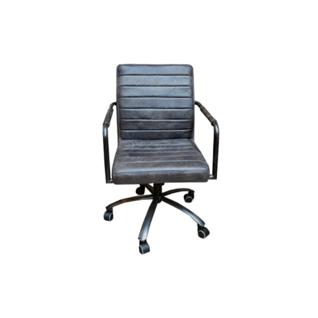 Barcelona Leather Office Chair - Vintage Black image 2