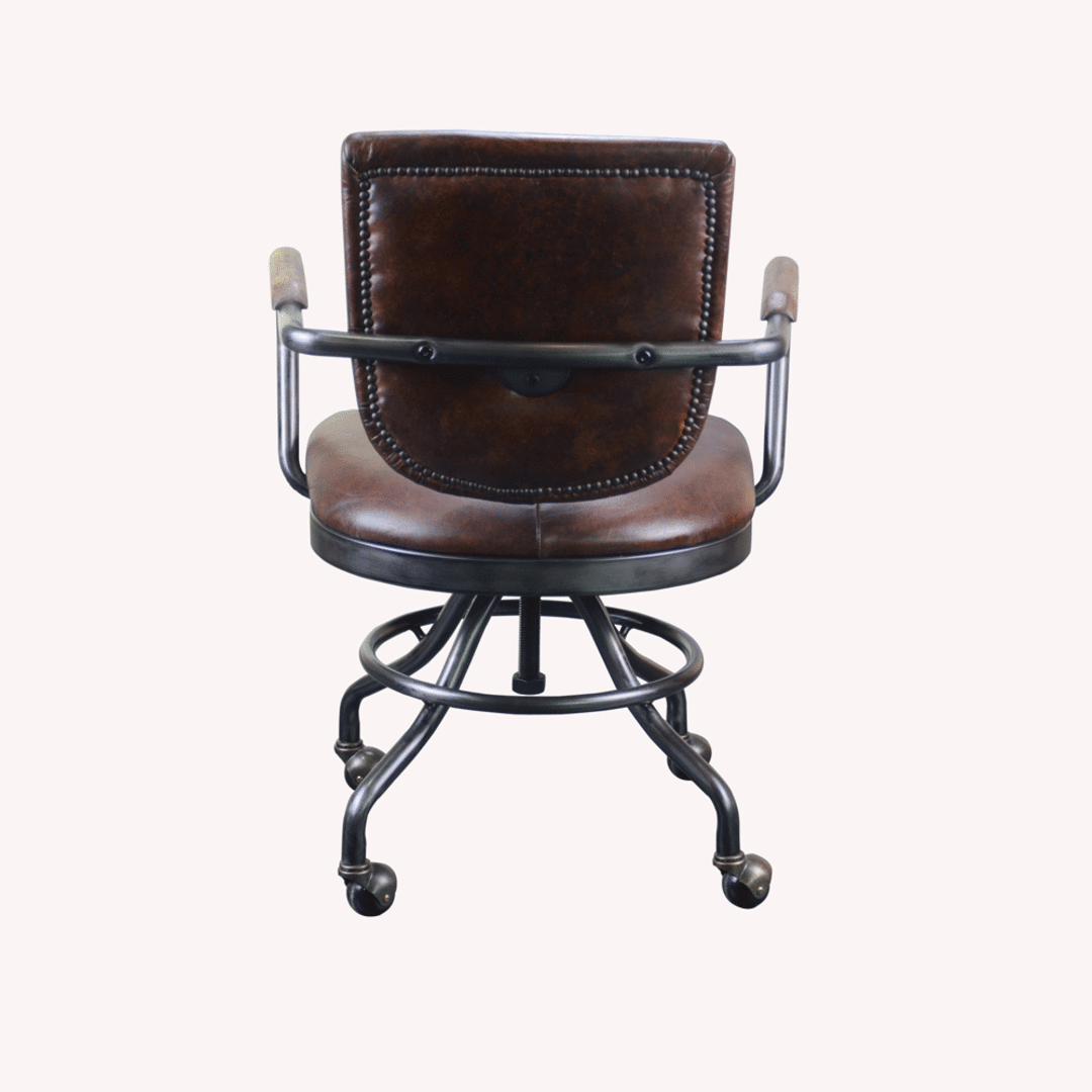 Rio Vintage Leather Chair Brown with Arm image 2