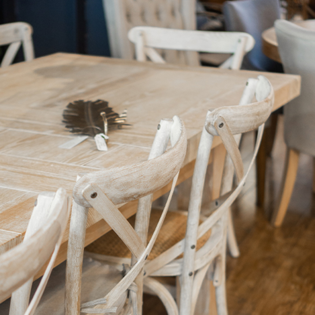 Oak White Washed Extension Dining Table 2m - 2.8m image 9