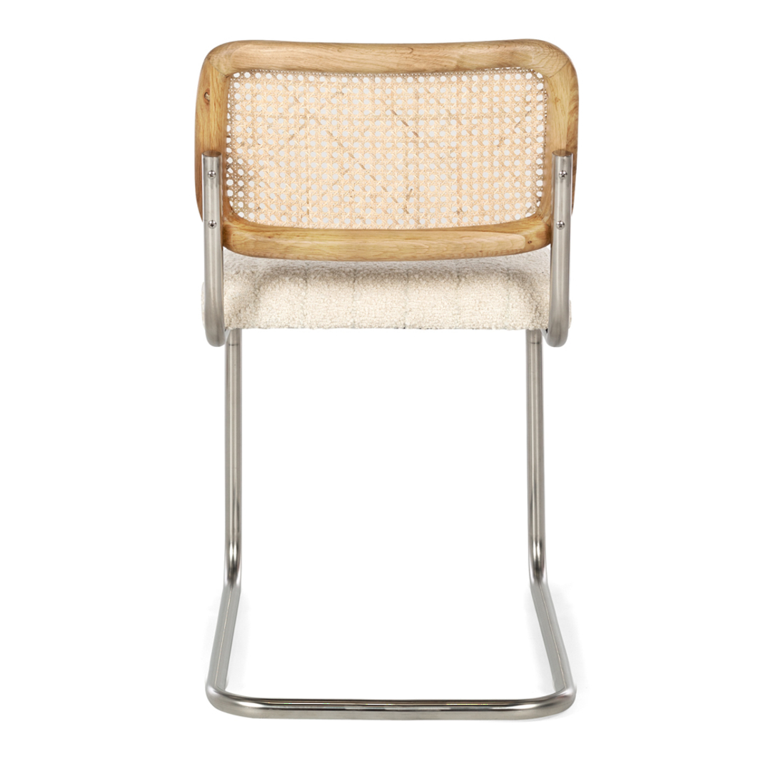 Breuer Dining Chair Natural Oak Boucle Seat image 3