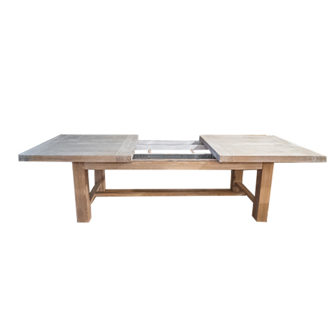 Oak White Washed Extension Dining Table 2.2m - 3m image 1