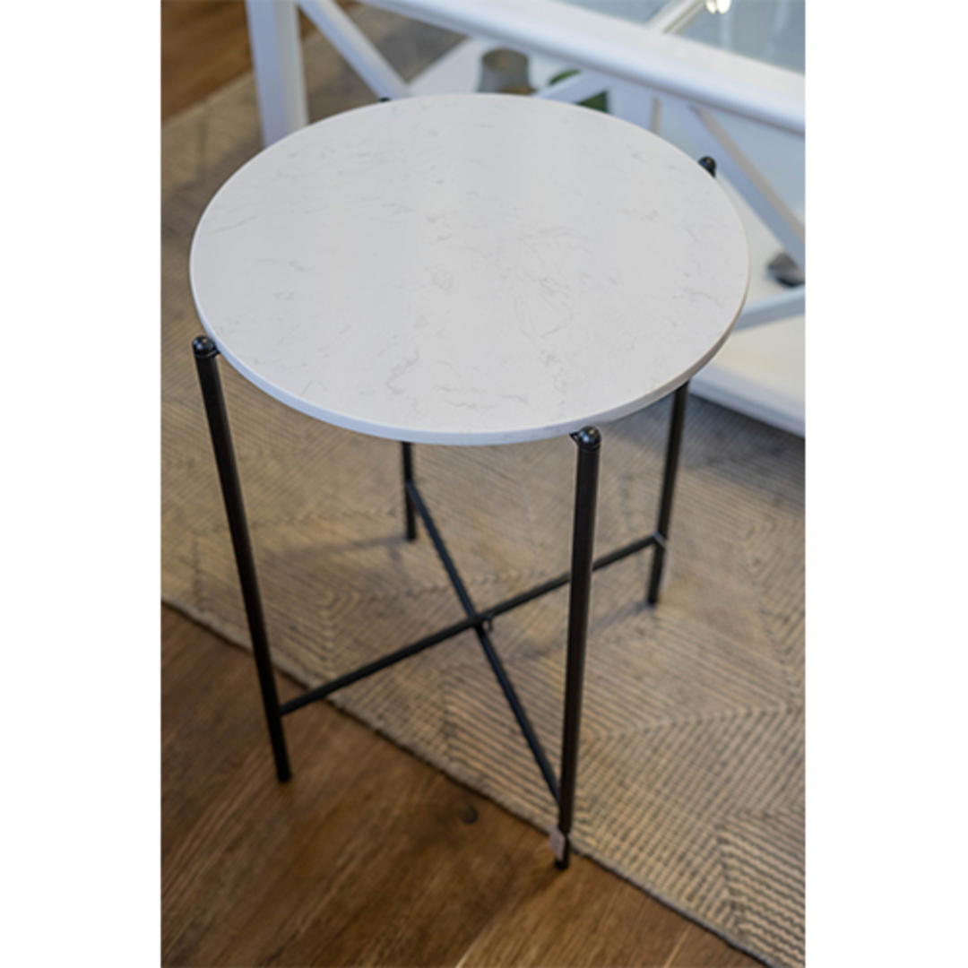 Crete Side Table White Marble image 3
